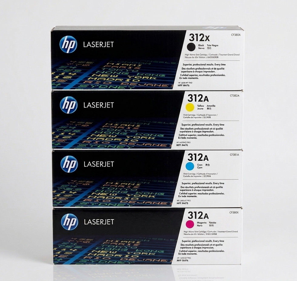 HP 312X Black / 312A C/M/Y Toner Set 4-Pack High Yield for M476dw HP 312X Black / 312A C/M/Y Toner Set 4-Pack High Yield for M476dw