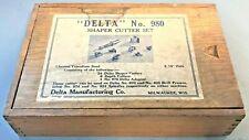Vintage Delta No. 980 Complete Set of 24 Shaper Cutters in Original Wood Box picture
