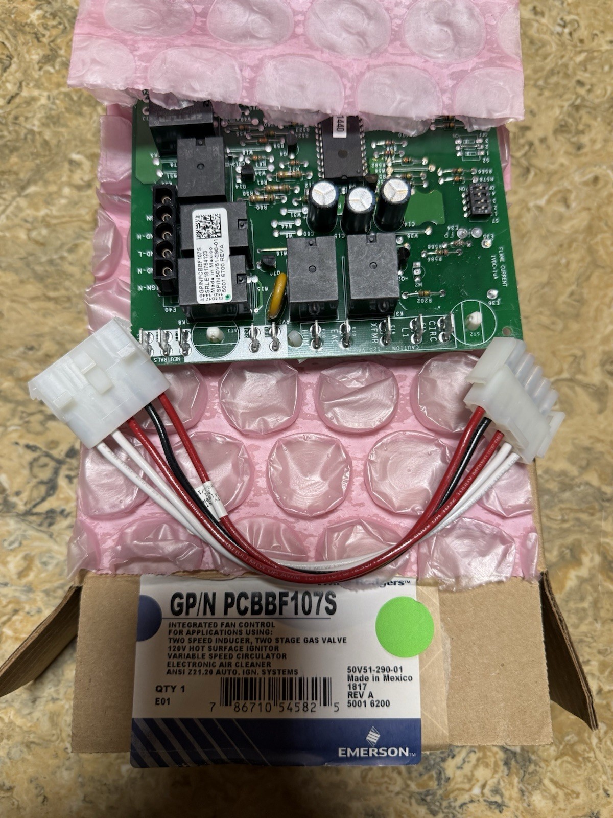 Emerson GP/N PCBBF107S OEM Control Circuit Board White Rodgers 2 Stage Emerson GP/N PCBBF107S OEM Control Circuit Board White Rodgers 2 Stage