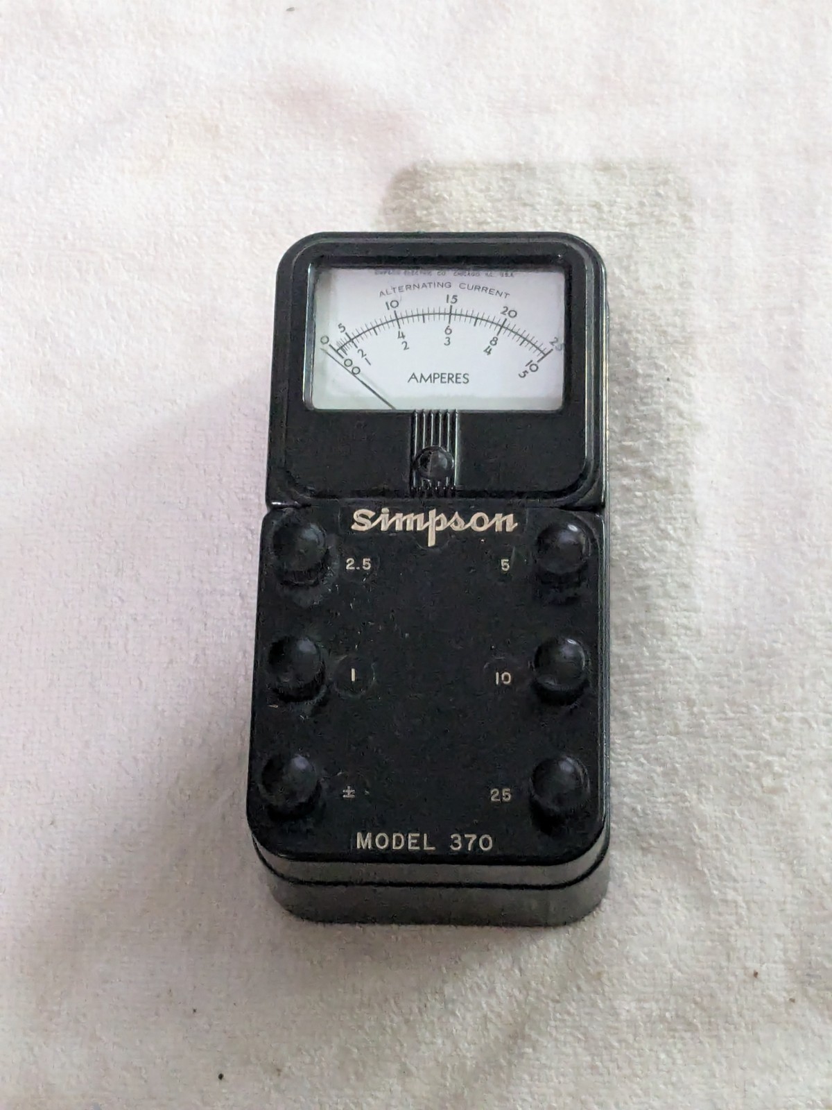 Vintage SIMPSON MODEL 370 Alternating Current Amperes 