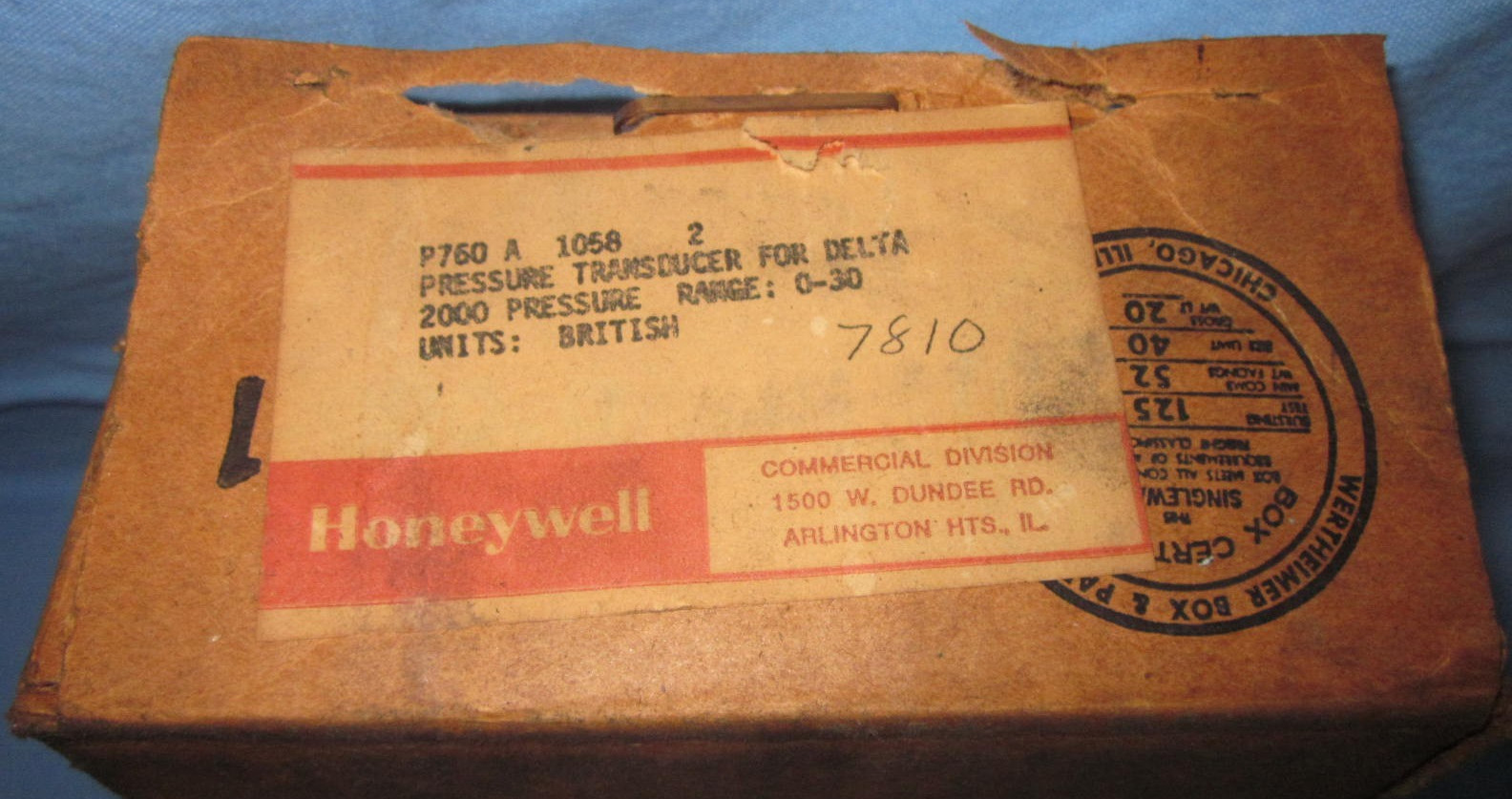 Honeywell P760-1058-2 ~ Pressure Transducer for Delta ~ Vintage OOP Part Honeywell P760-1058-2 ~ Pressure Transducer for Delta ~ Vintage OOP Part