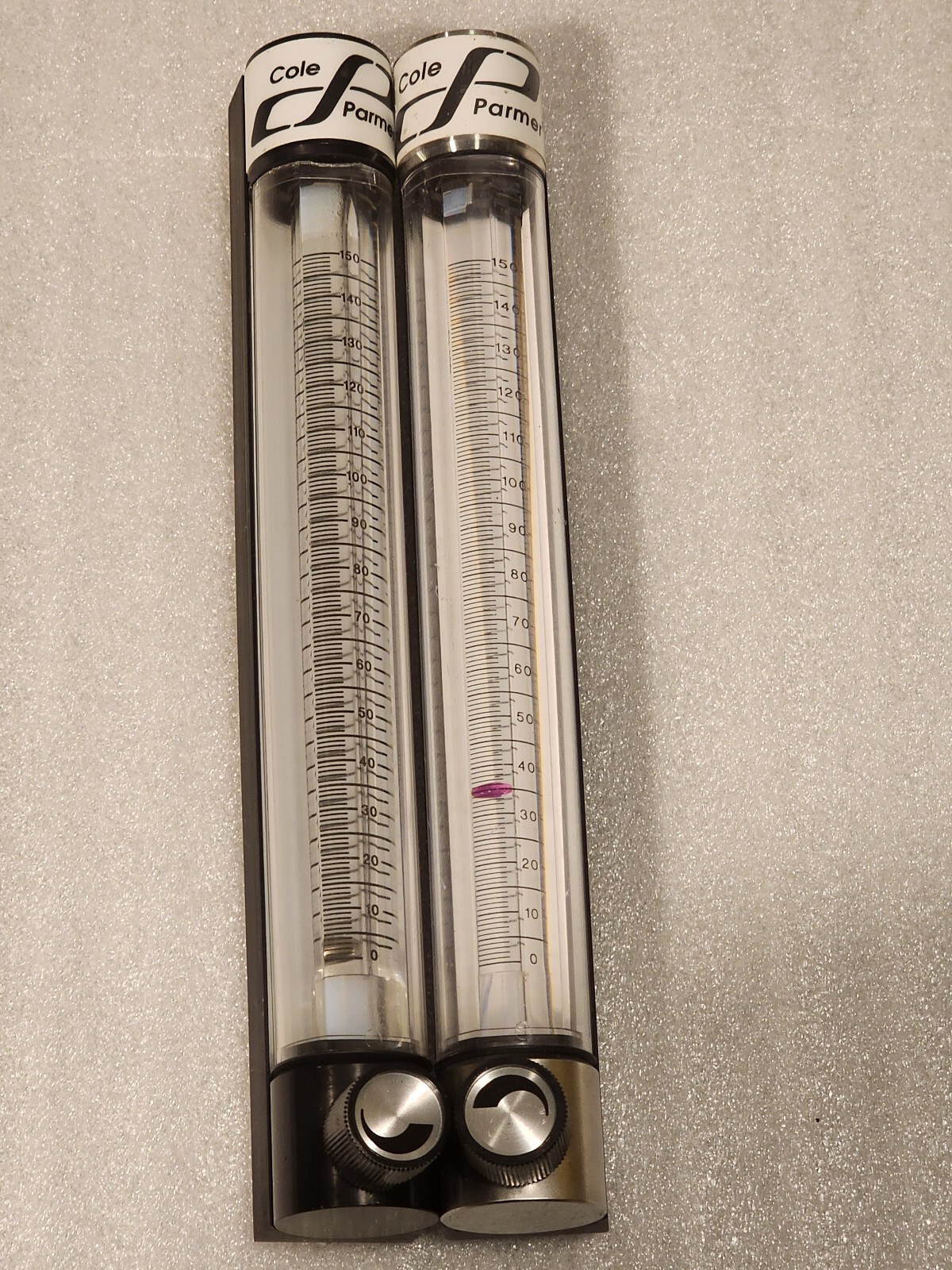 Lot of 2 32466-12 Direct Read Flow Meter Aluminum 150MM-Masterflex (Cole Parmer)