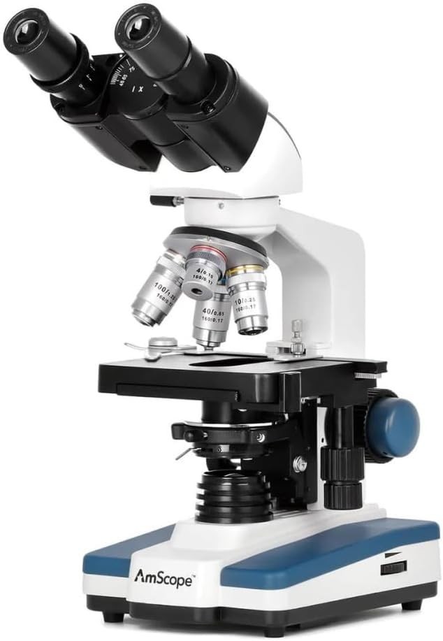 AmScope B120 40X-2500X LED Binocular Compound Microscope 3D Stage BRAND NEW AmScope B120 40X-2500X LED Binocular Compound Microscope 3D Stage BRAND NEW