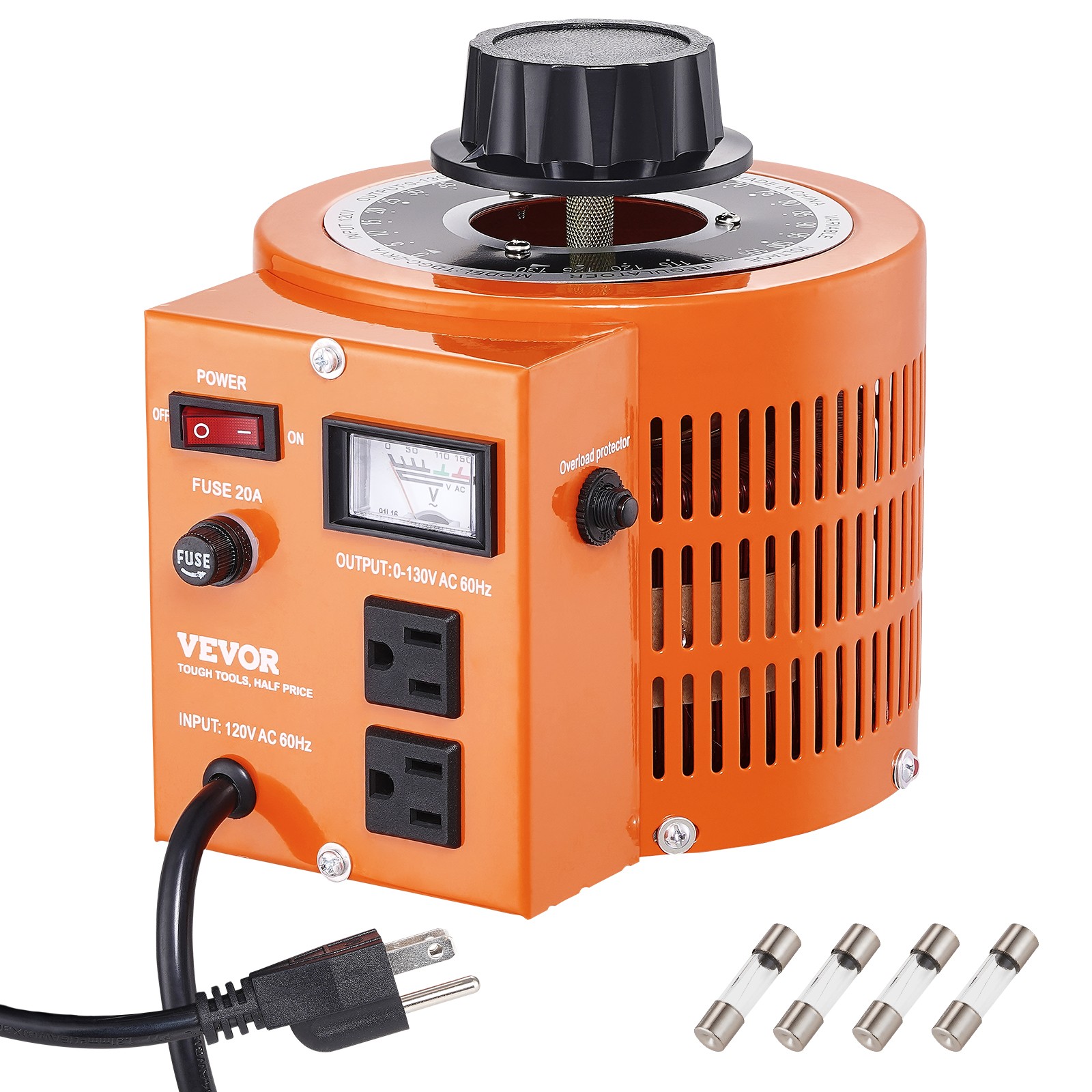 20Amp Variac Transformer Variable AC Voltage Regulator Metered 2000VA 0-130V 20Amp Variac Transformer Variable AC Voltage Regulator Metered 2000VA 0-130V