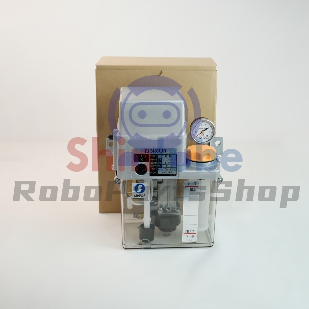 Showa Lubricator LCB4-011B Auto Lubrication Oil Pump, 2.0 Liter Tank, 200V