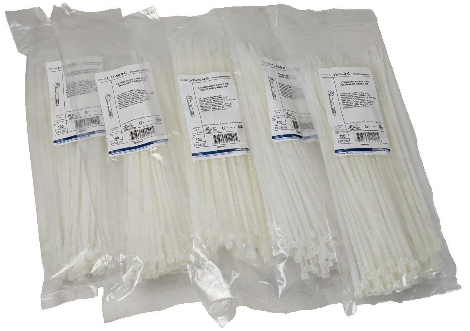 500 Thomas & Betts L-11-50-9-C Catamount Cable Ties 11.2 500 Thomas & Betts L-11-50-9-C Catamount Cable Ties 11.2