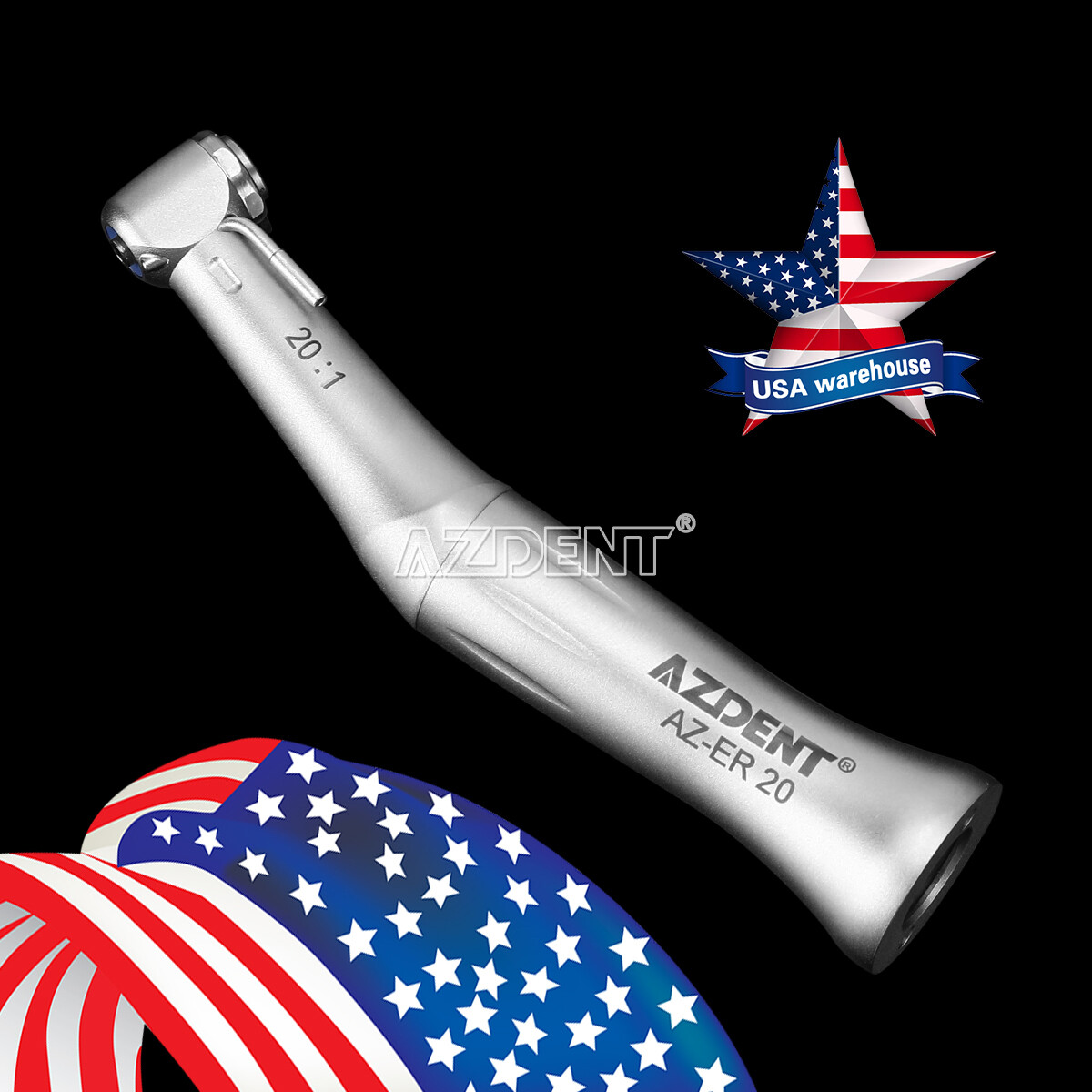AZDENT Dental Implant 20:1 Reduction Contra Angle Push Button Surgical Handpiece AZDENT Dental Implant 20:1 Reduction Contra Angle Push Button Surgical Handpiece