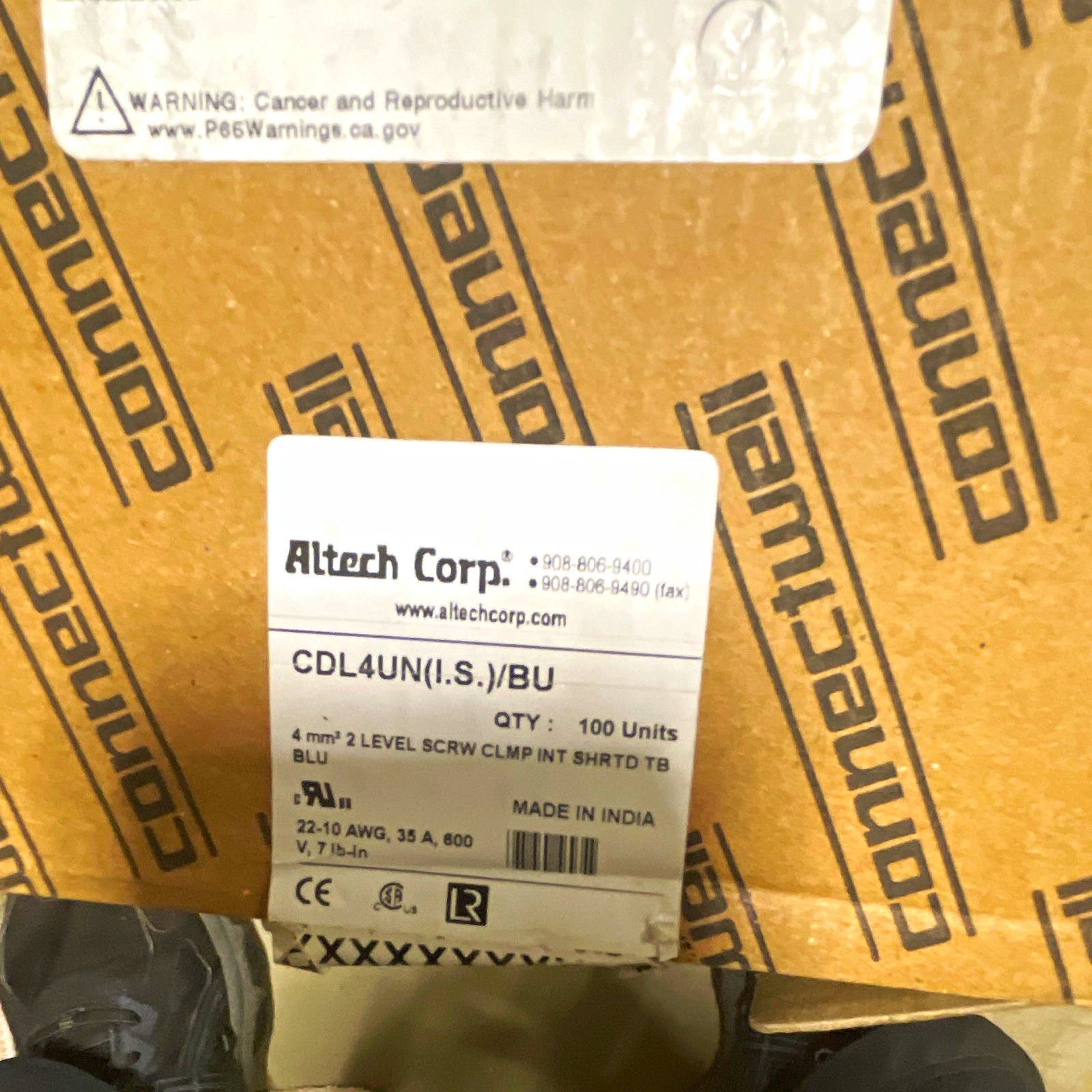 Altech Corp CDL4UN(I.S.)/BU Blue Double Level Terminal Block Lot of 100 NIB Altech Corp CDL4UN(I.S.)/BU Blue Double Level Terminal Block Lot of 100 NIB