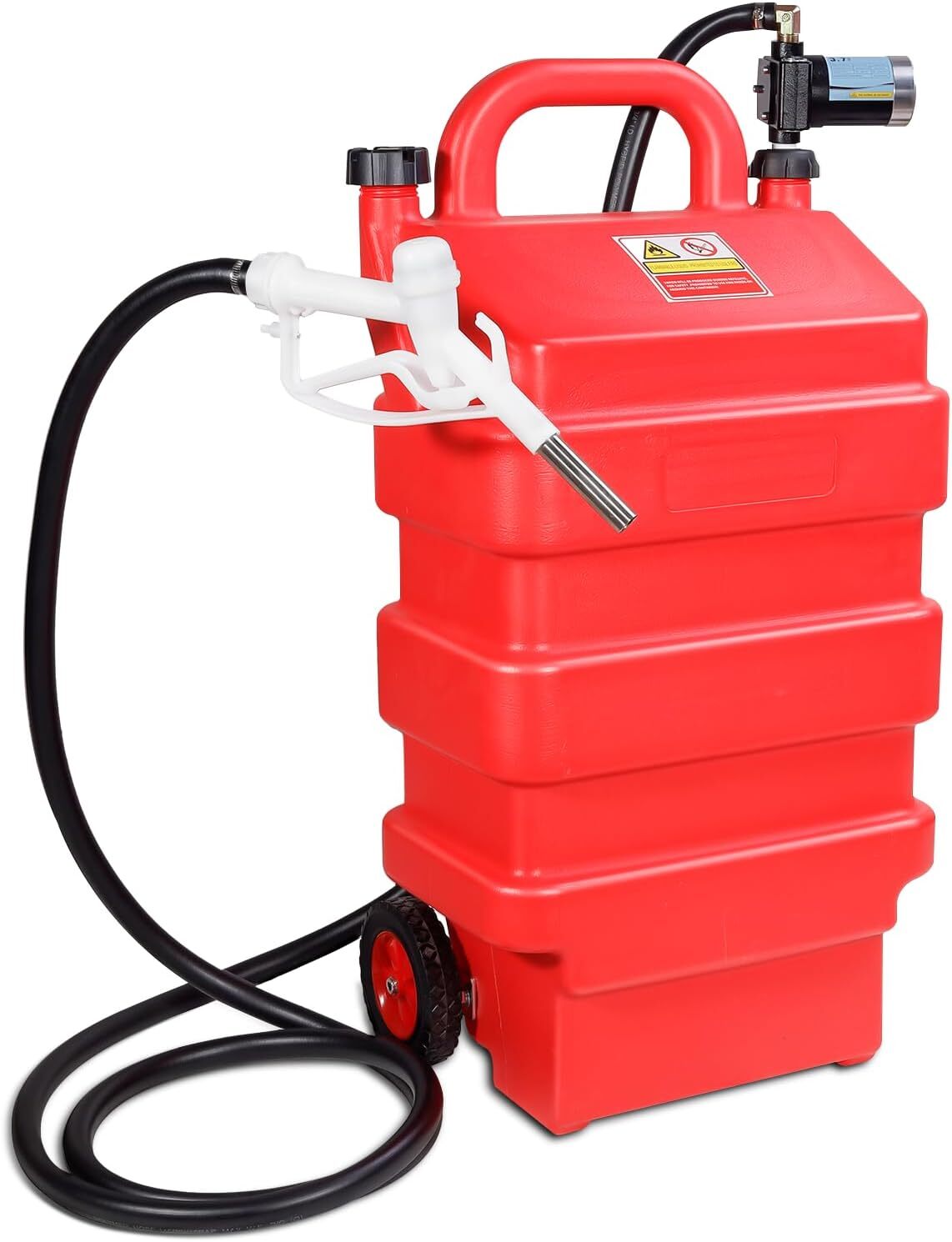 16 Gallon (60 Liter) Portable Fuel Tank With 12V Electric transfer pump 3.7GPM 16 Gallon (60 Liter) Portable Fuel Tank With 12V Electric transfer pump 3.7GPM