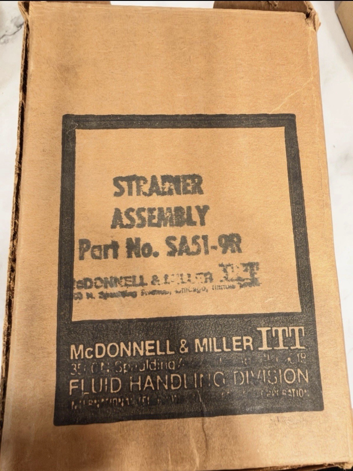 McDonnell & Miller ITT Fluid Handling Division strainer SA51-9R McDonnell & Miller ITT Fluid Handling Division strainer SA51-9R