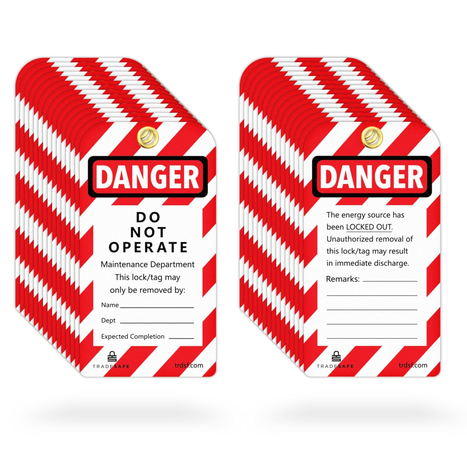 TRADESAFE Lockout Tagout Tags, 30 Danger Do Not Operate Loto Tags with Ties