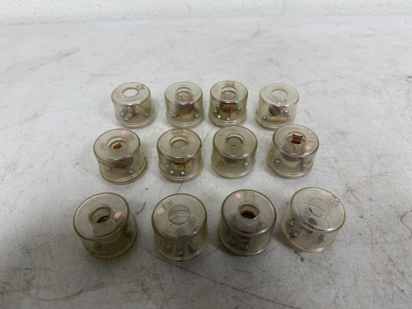 Vintage Miniature Clear Plastic Coil Relays Assorted Lot 12x