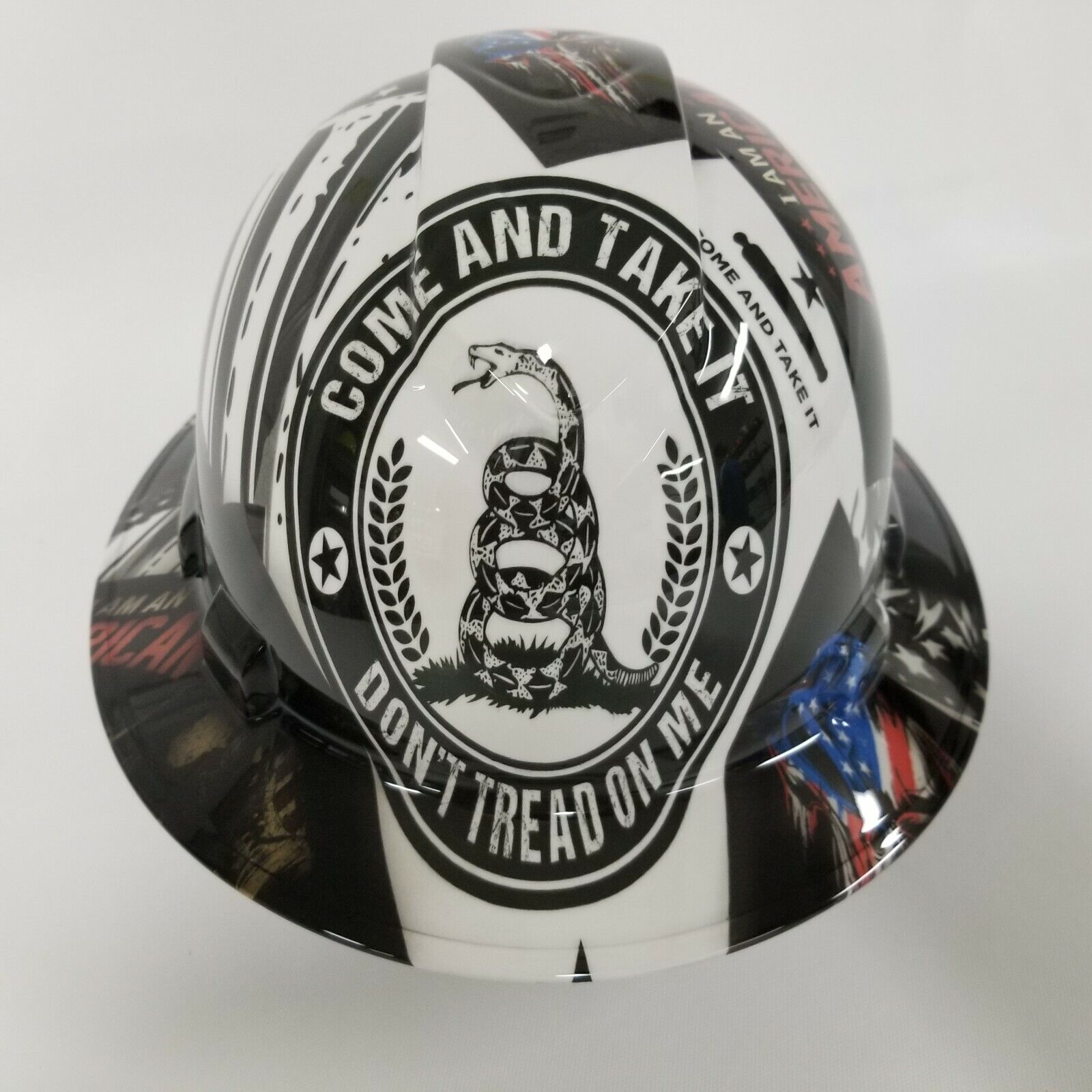 NEW FULL BRIM Hard Hat custom hydro dipped COME AND TAKE IT DONT TREAD ON ME 