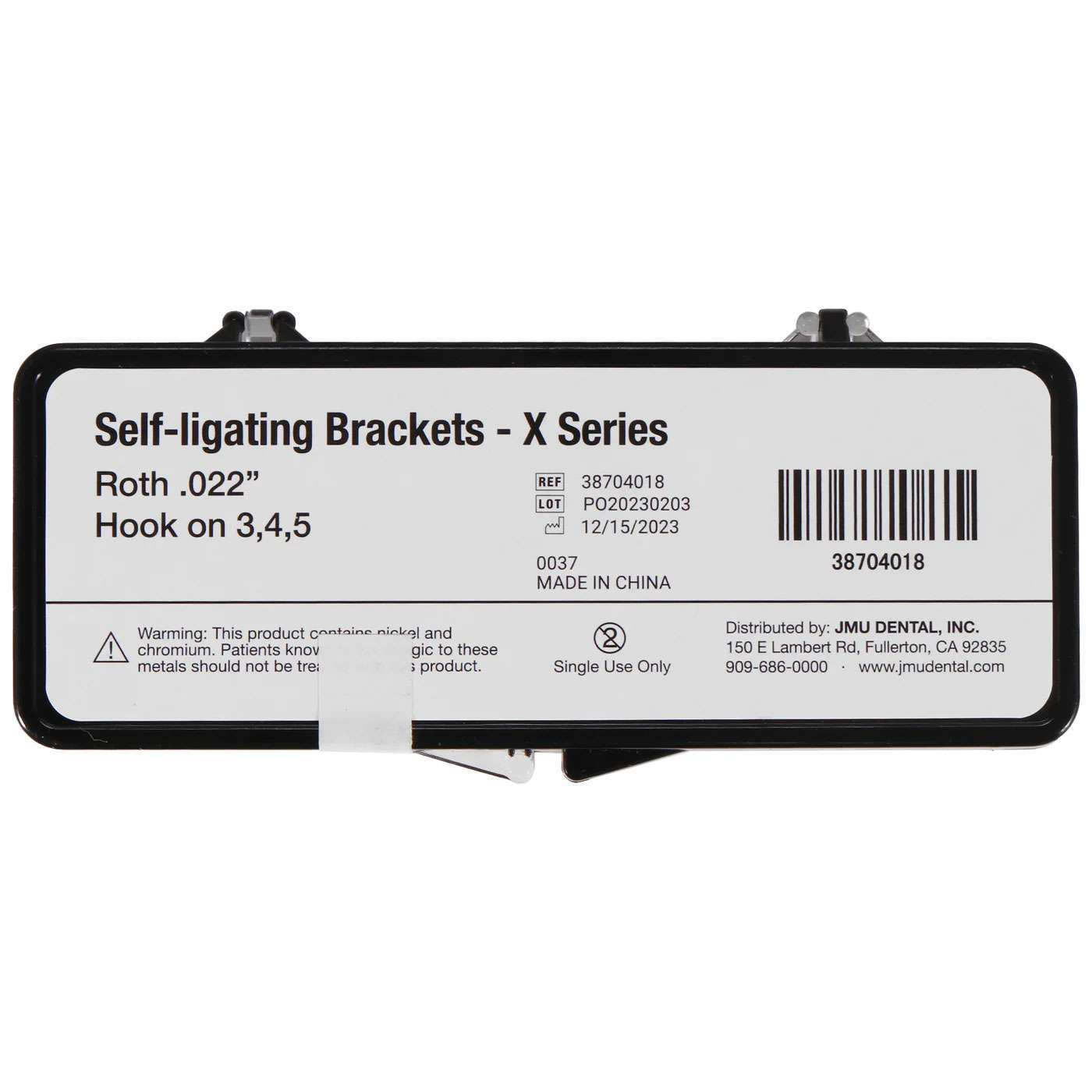 JMU Self-Ligating Roth Brackets, X Series 0.022 JMU Self-Ligating Roth Brackets, X Series 0.022