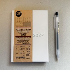 NEW MUJI 2027 Monthly / Weekly Planner - A6 size, White w/ FREE MUJI PEN picture