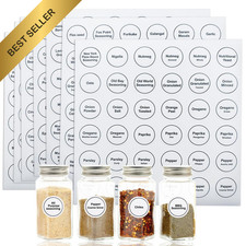 Spice Labels Stickers 432 Pcs Round Waterproof White Kitchen Jars & Organizers picture