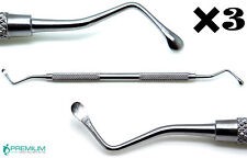 3× Premium Lucas Surgical Curette 88, Spoon 4mm Blade Dental Steel Instruments picture