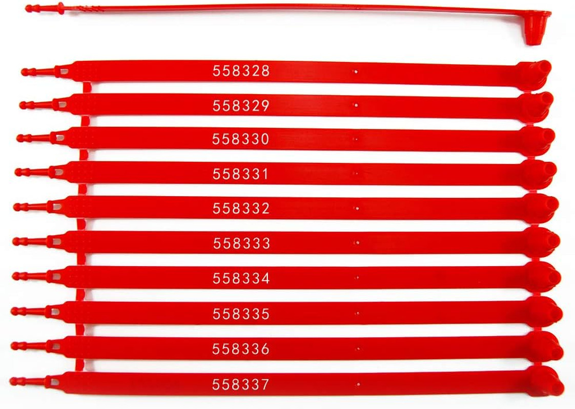1000 Red Plastic Security Seals Numbered Tamper Evident Truck Trailer Container