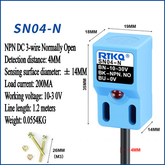 SN04-N-P-N2-NP2/4mm NPN NO DC 10-30V Inductive Proximity Sensor Detection Switch