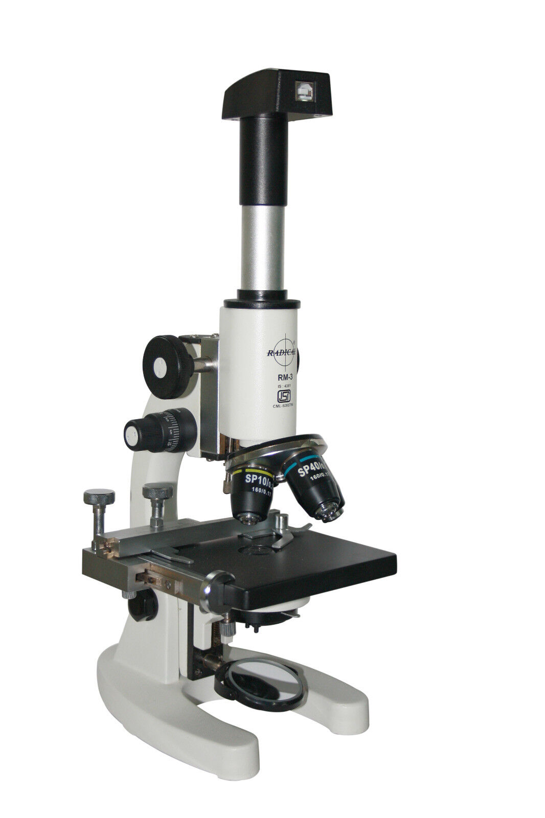 2500x Cordless LED Vet Medical Compound Microscope w HD USB Camera & 100x Oil 