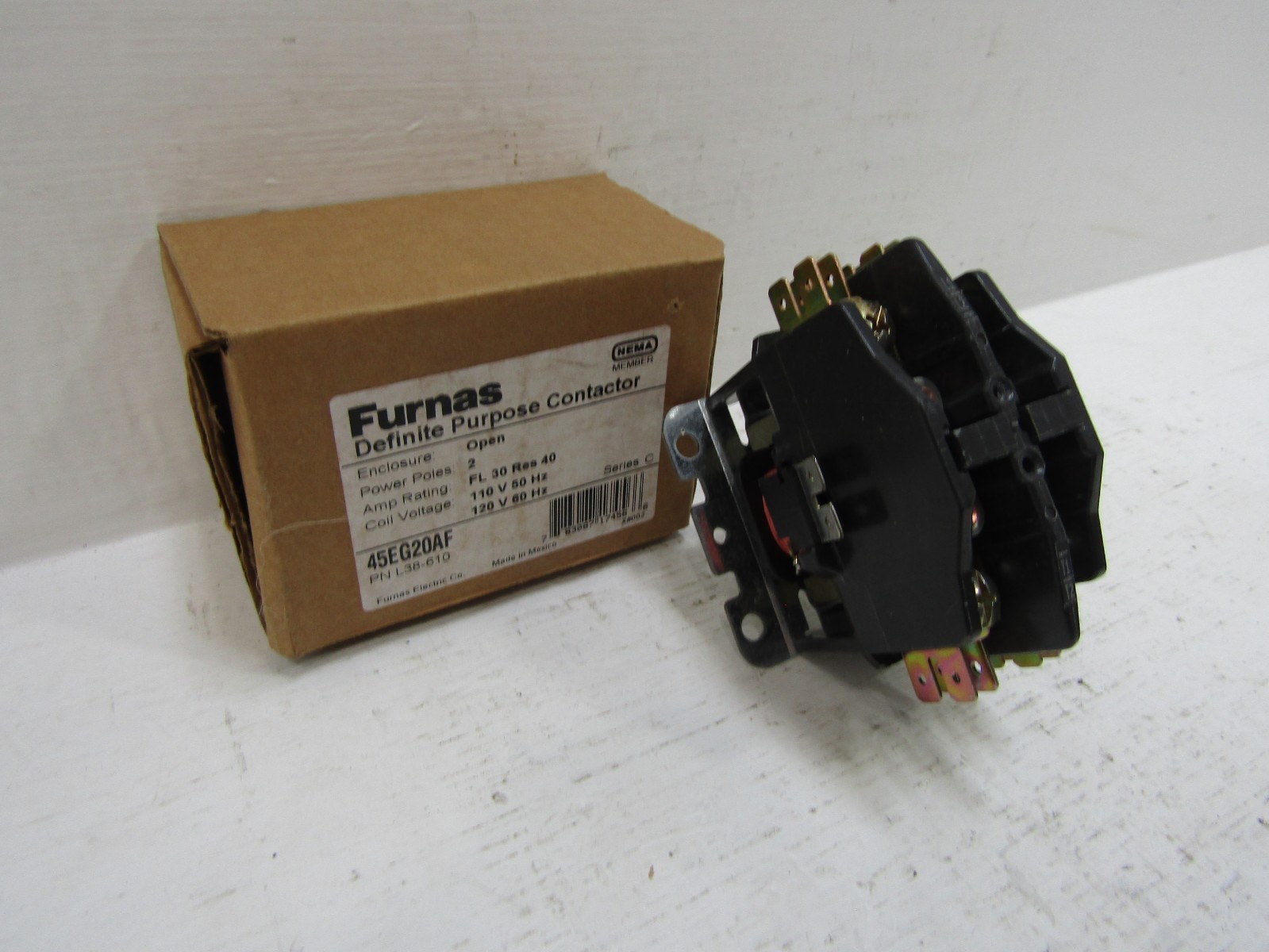 NEW Furnas 45EG20AF Definite Purpose Contactor 120V Coil 30A 600V L38-610 NEW Furnas 45EG20AF Definite Purpose Contactor 120V Coil 30A 600V L38-610