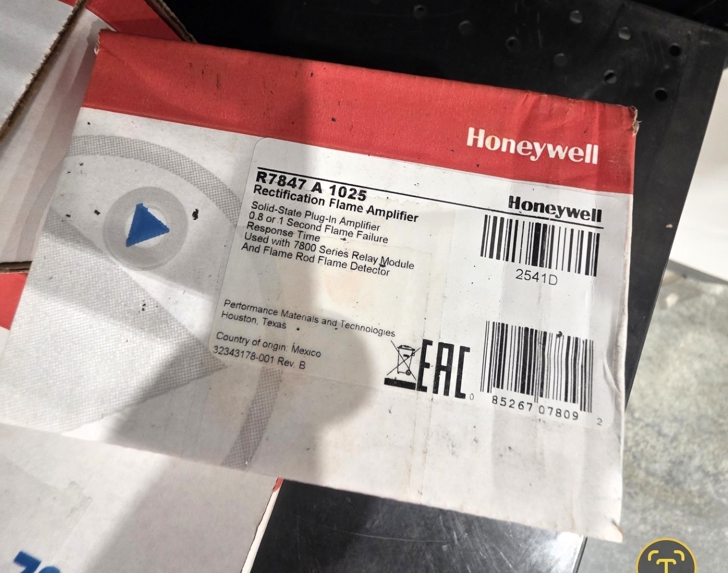 ​Honeywell R7847A1025 Rectification Flame Amplifier 7800 Series