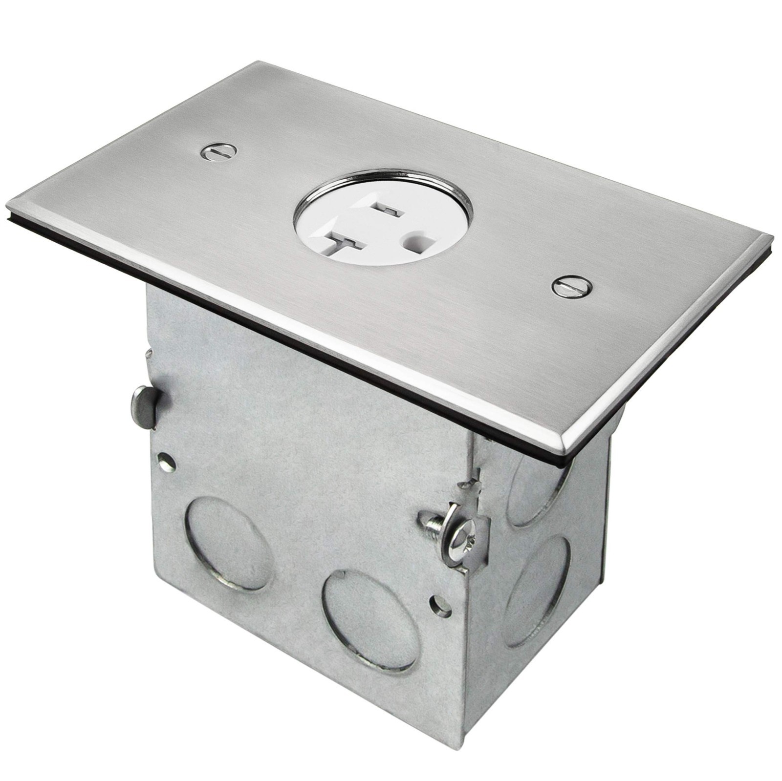 ENERLITES 1-Gang Screw Cap Floor Box Kit, 5\