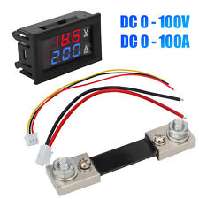 DC 100V 100A Digital Voltmeter Ammeter Dual LED display Volt Amp Meter w/ Shunt picture