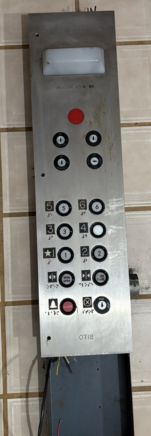 Vintage Elevator COP/Car Operating Panel Used With Signs Of Use/Age 60's era Vintage Elevator COP/Car Operating Panel Used With Signs Of Use/Age 60's era