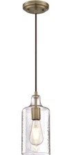 Westinghouse Lighting 6371400, Antique Brass Finish with Clear Textured Glass... picture