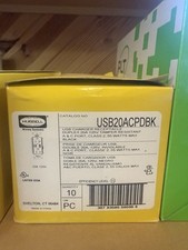 Hubbell Receptacle USB Duplex 20A 125V  Tamper Resistant USB20ACPDBK Box of 10 picture