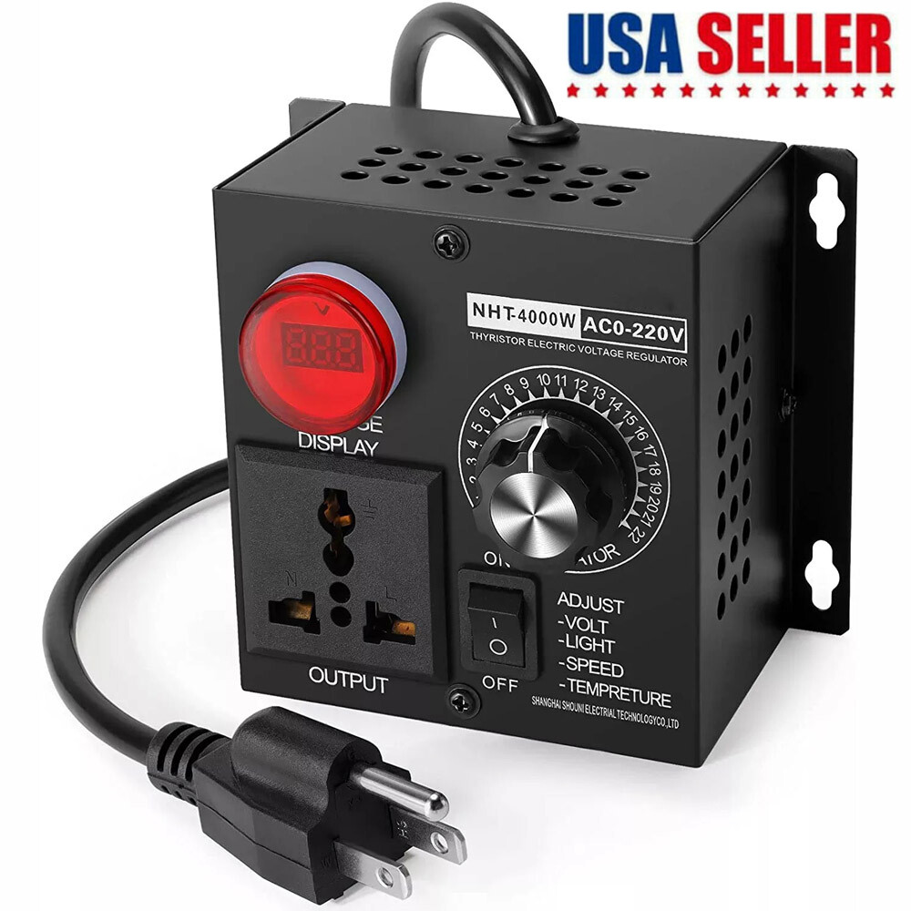 AC 120V~220V 4000W SCR Motor Speed Controller Volt Regulator Thermostat Dimmer AC 120V~220V 4000W SCR Motor Speed Controller Volt Regulator Thermostat Dimmer