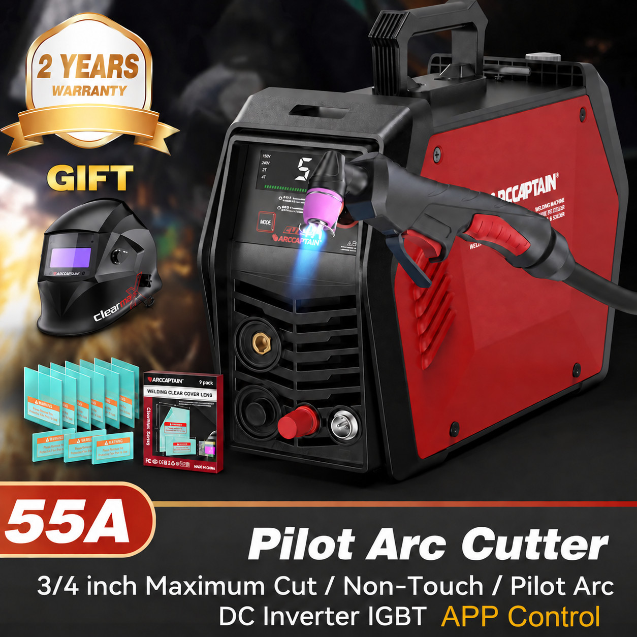 iControl Cut55 Pro Plasma Cutter APP Control 55Amp Non-Touch Pilot Arc 120V/240V