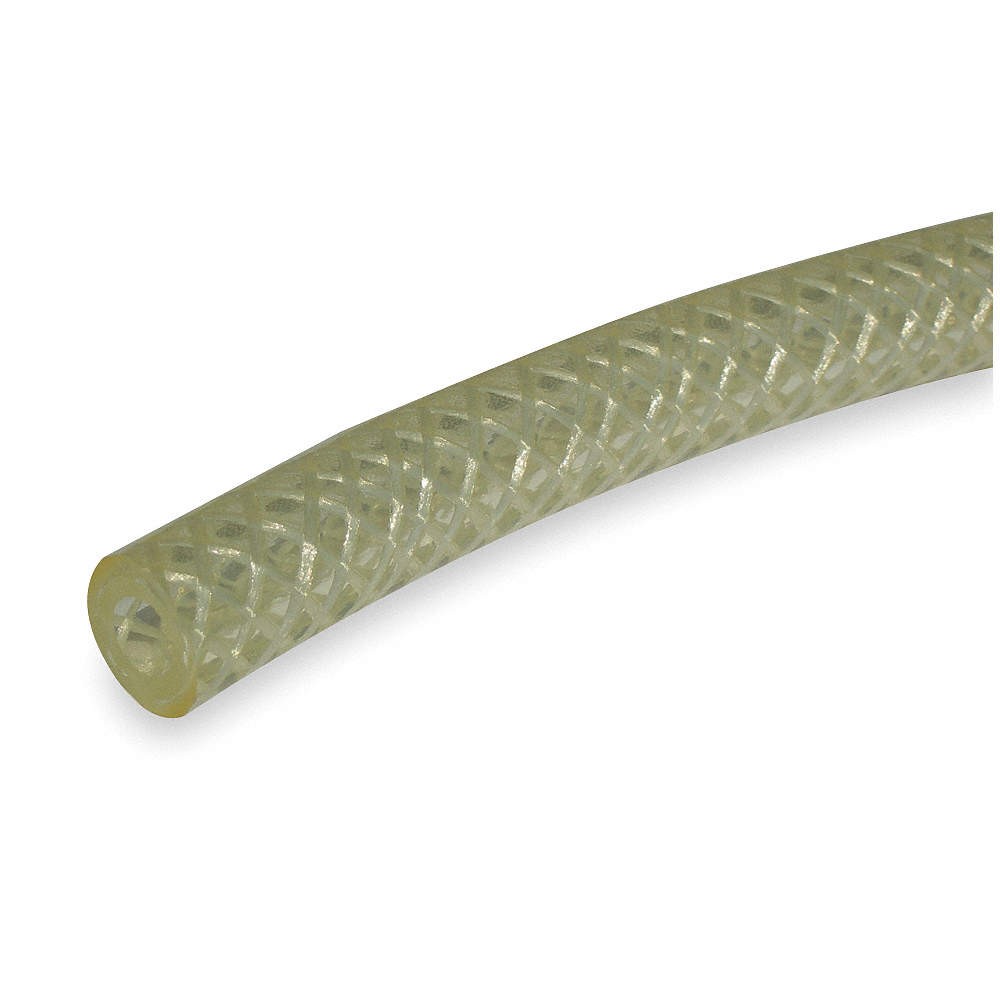 TYGON AZY02038 Tubing,Braided,Poly,1/2 In,Clear 2DCG6