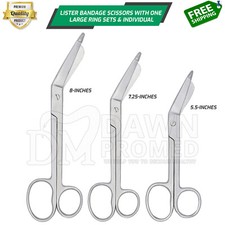 Heavy Duty Lister Bandage Scissors One Large Ring Paramedic Nursing German Grade picture