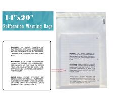 14x20 Clear Suffocation Warning Poly Self Seal Bags -ST ShipMailers picture