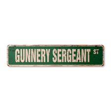 GUNNERY SERGEANT Vintage Street Sign Marines US military NCO Leatherneck picture