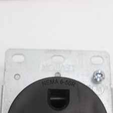 Leviton 2-Pole Single Outlet Flush Mount Shallow Black 50A 250V NEMA 6-50R picture