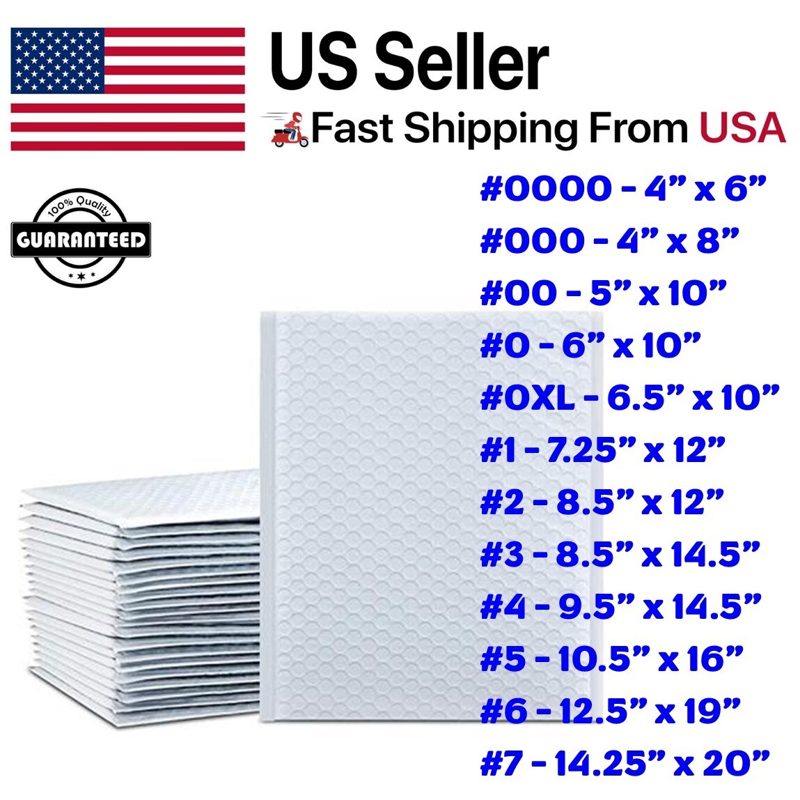 Poly Bubble Mailers Padded Envelope Shipping Bags Seal Any Size 50/100/200/500 Poly Bubble Mailers Padded Envelope Shipping Bags Seal Any Size 50/100/200/500