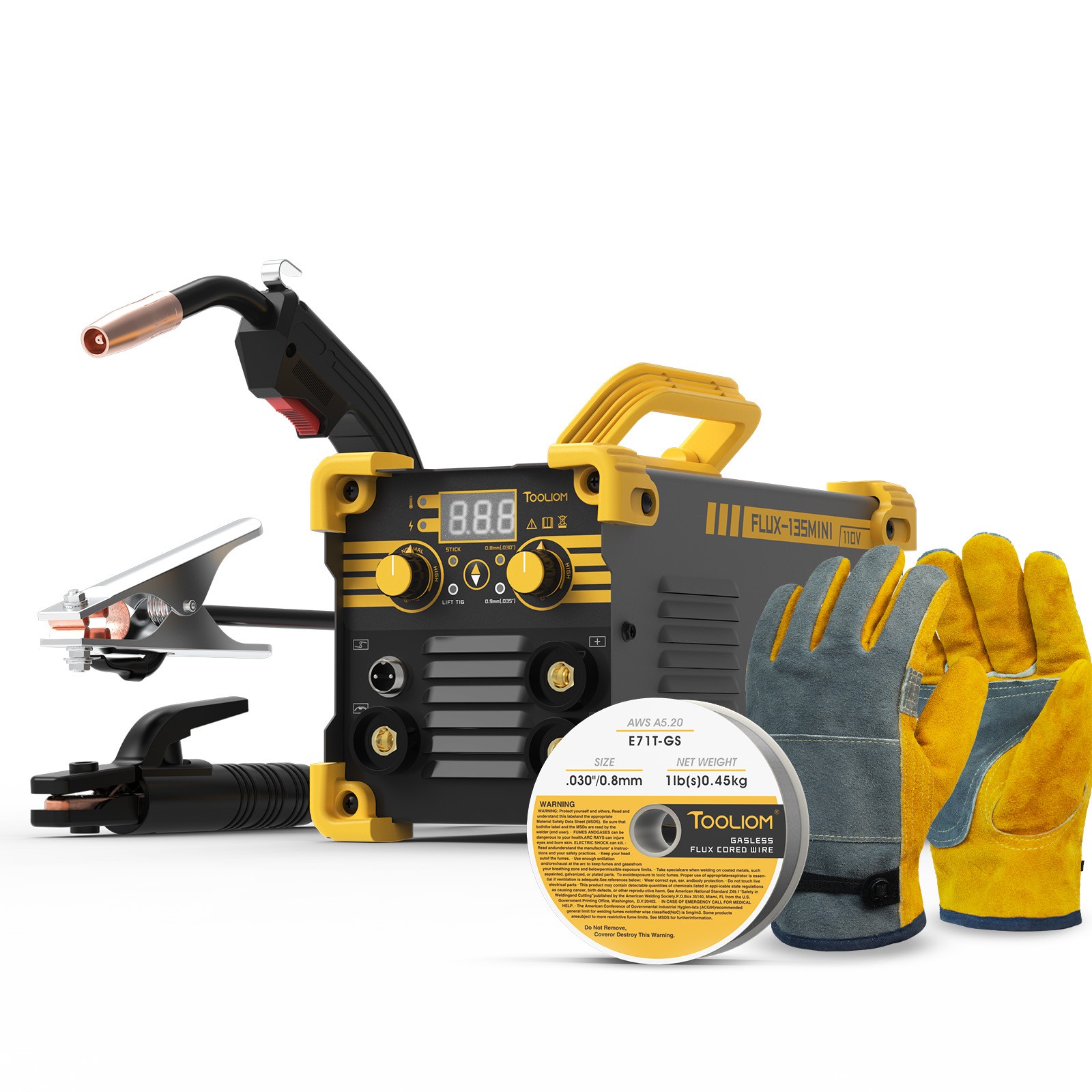 3 in 1 Mini MIG Welder 135A Flux Core 110V Gasless Lift TIG Stick Portable 3 in 1 Mini MIG Welder 135A Flux Core 110V Gasless Lift TIG Stick Portable