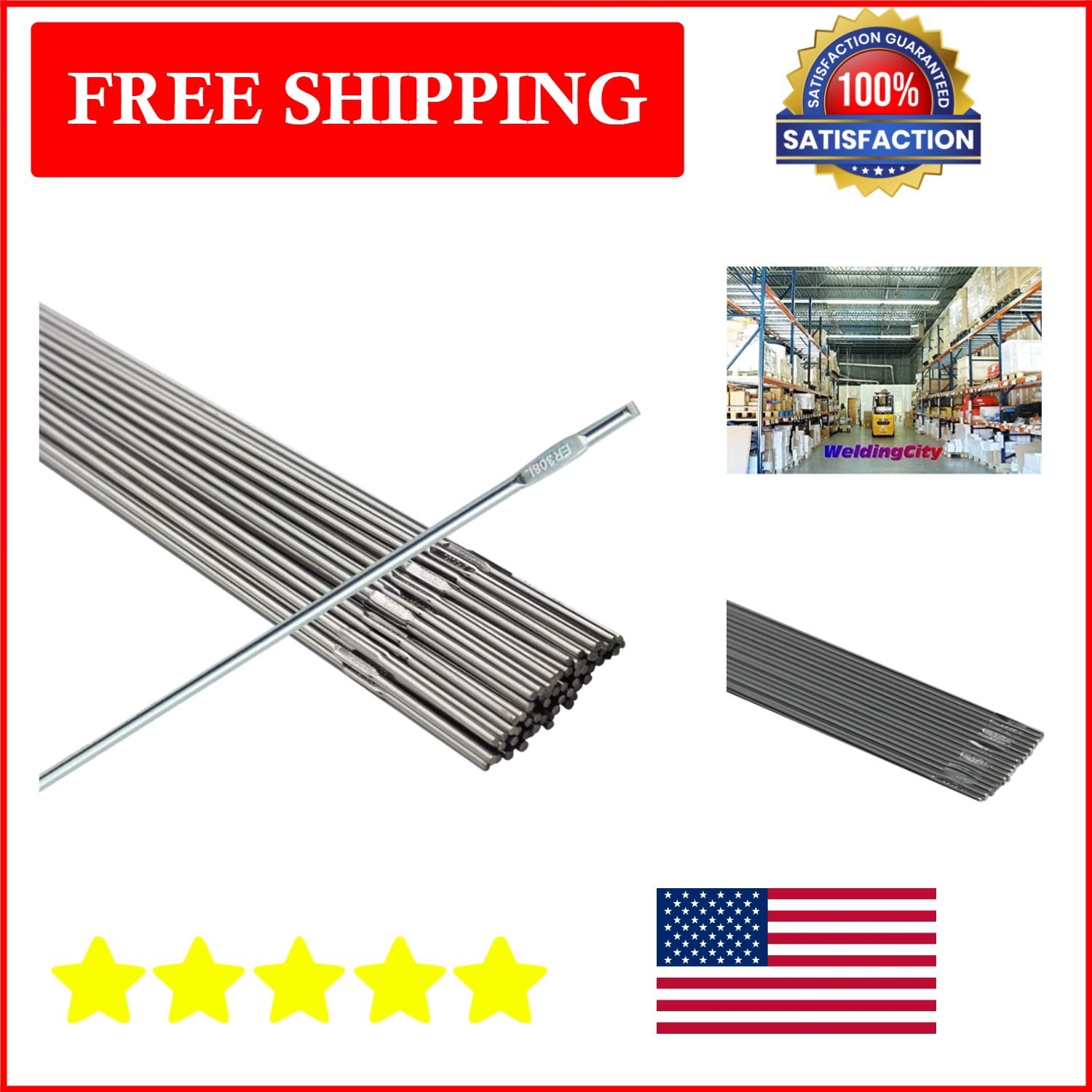 5-Lb Stainless Steel 308 TIG Welding Rod 1/16 5-Lb Stainless Steel 308 TIG Welding Rod 1/16