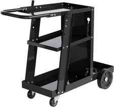 Welding Cart 3-Tier Heavy Duty 400 Lbs 360° Swivel Wheels TIG MIG Plasma Cutter picture