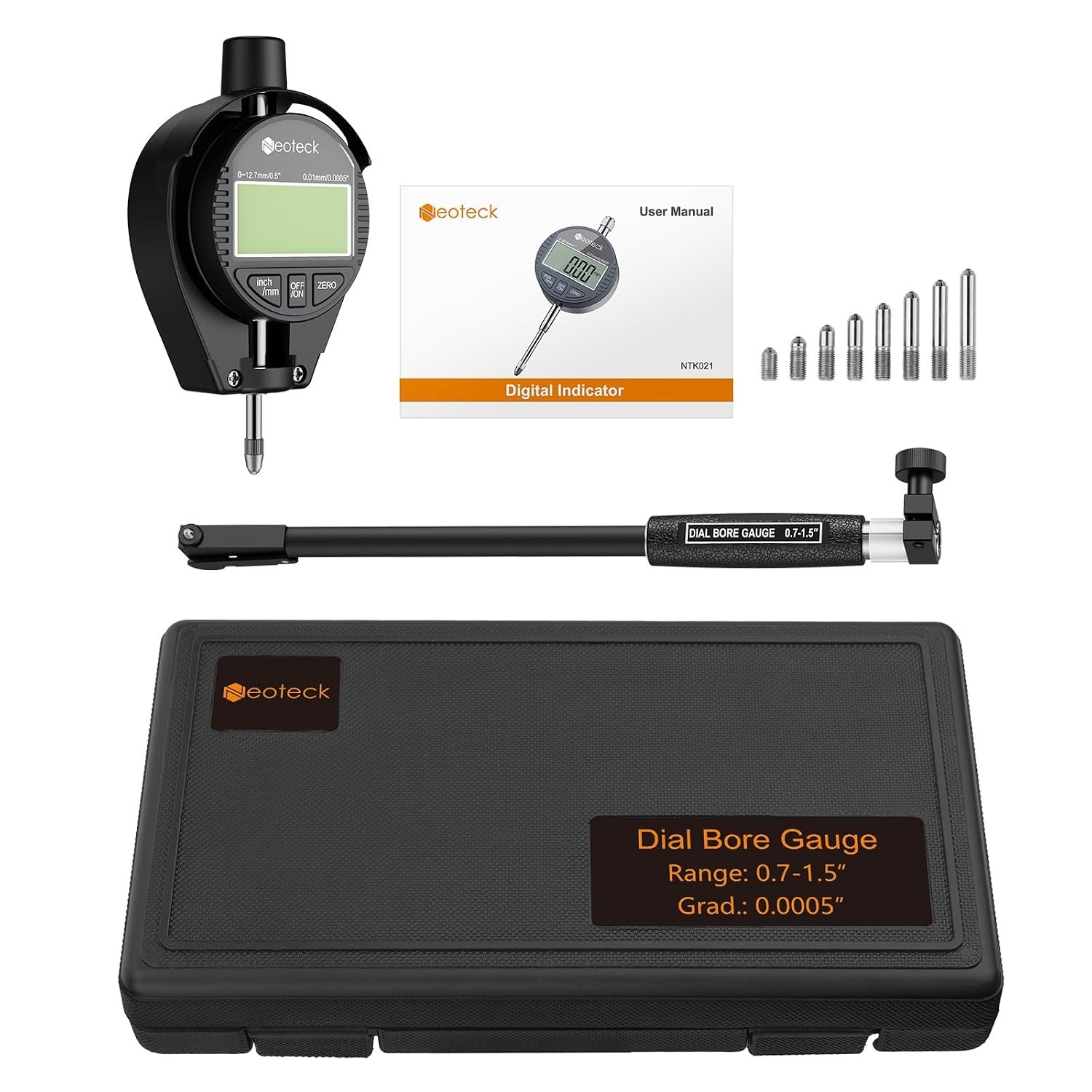 Neoteck Digital Dial Bore Gauge, 0.7-1.5 Neoteck Digital Dial Bore Gauge, 0.7-1.5