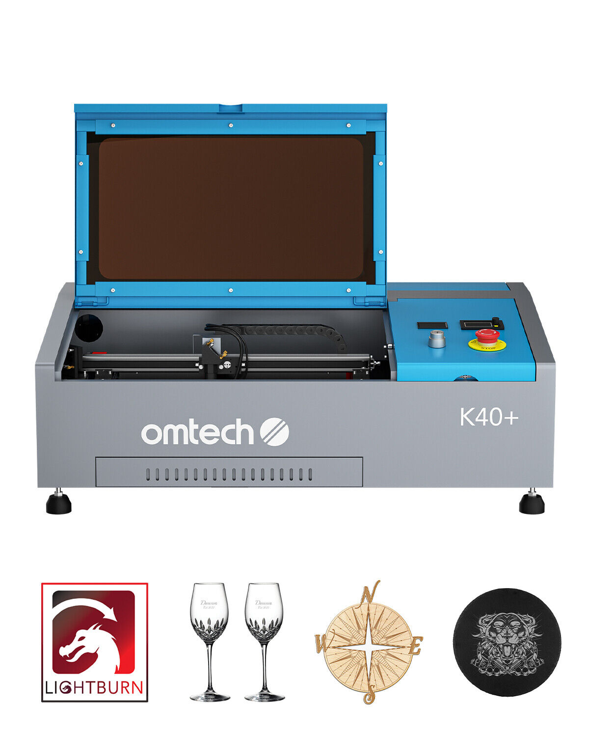 OMTech 40W K40+ CO2 Laser Engraver Engraving Machine with LightBurn License Key