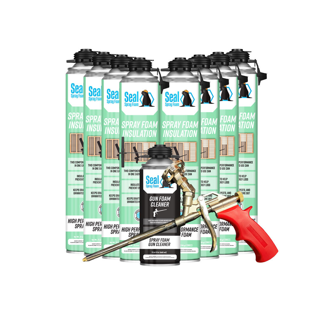 Seal Spray Closed Cell Insulating Foam Can Kit w/Gun Applicator&Cleaner (200 BF) Seal Spray Closed Cell Insulating Foam Can Kit w/Gun Applicator&Cleaner (200 BF)