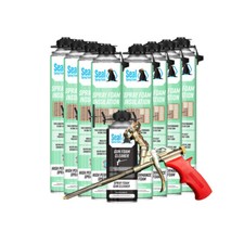 Seal Spray Closed Cell Insulating Foam Can Kit w/Gun Applicator&Cleaner (200 BF) picture