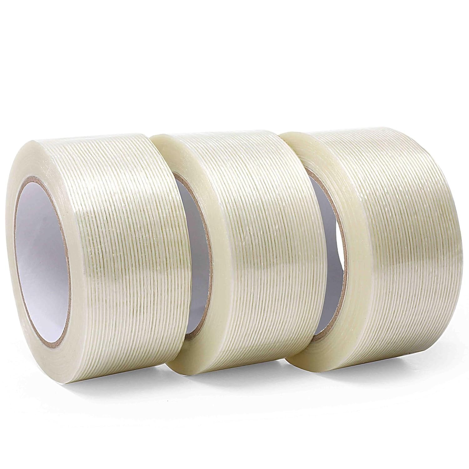 3 Pack, Filament Strapping Tapes, 2INx60YD Roll, 180 Yards Total Length Heavy Du 3 Pack, Filament Strapping Tapes, 2INx60YD Roll, 180 Yards Total Length Heavy Du