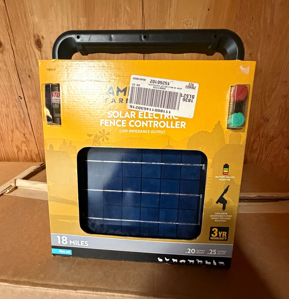 American Farm Works 0.2 J 18 Mile Solar-Powered Electric Fence Energizer American Farm Works 0.2 J 18 Mile Solar-Powered Electric Fence Energizer