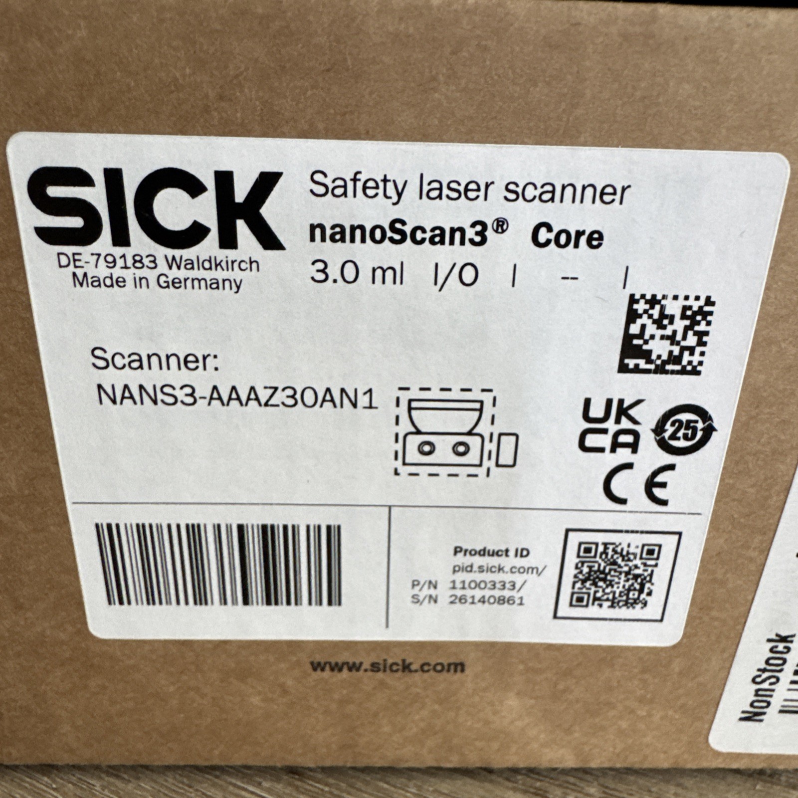 New SICK NANS3AAAZ30AN1 NANS3-AAAZ30AN1 1100333 Safety Laser Scanner Located USA New SICK NANS3AAAZ30AN1 NANS3-AAAZ30AN1 1100333 Safety Laser Scanner Located USA