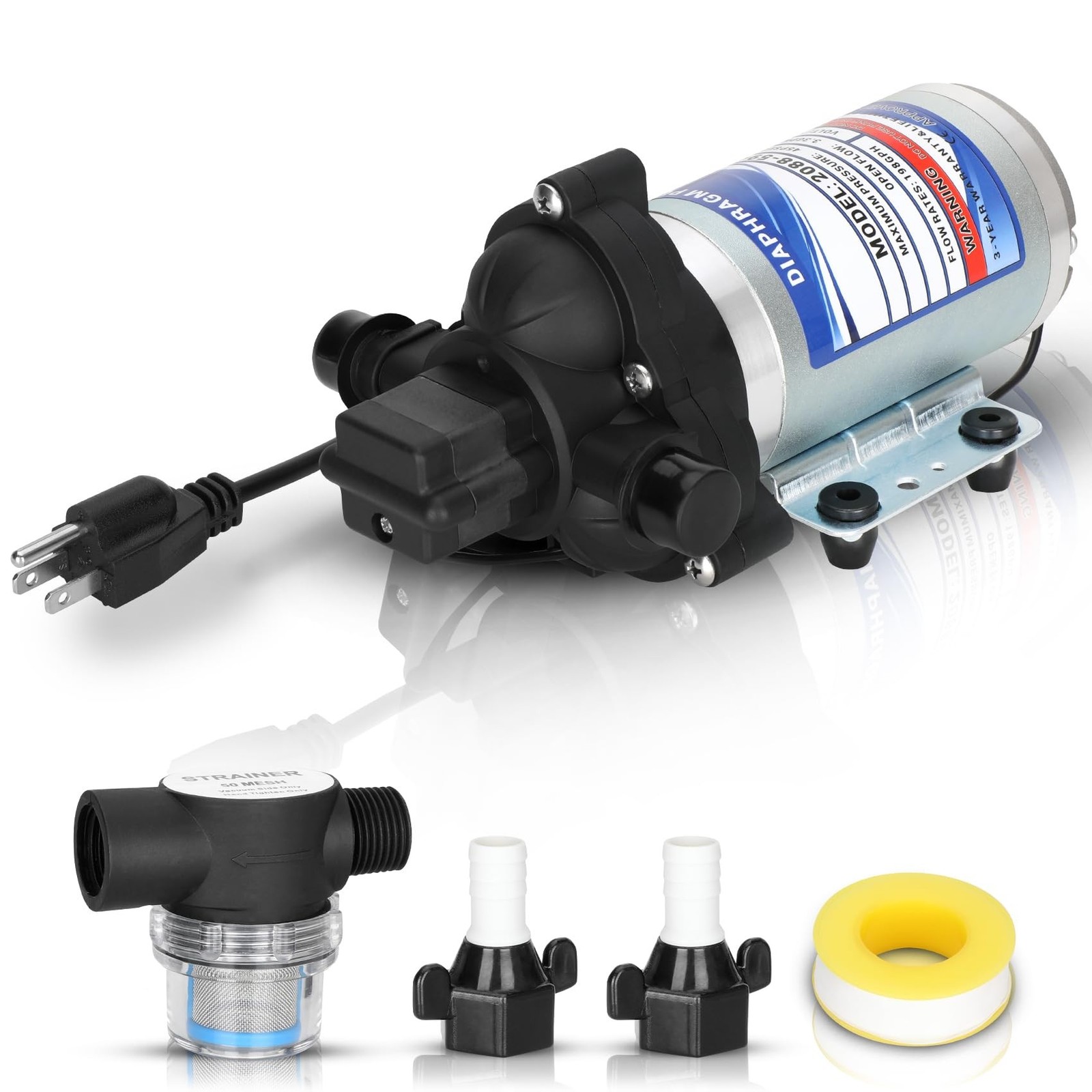 Industrial Diaphragm Water Pump 2088-594-154, 198GPH, 115V AC, 1/2i... Fast Ship Industrial Diaphragm Water Pump 2088-594-154, 198GPH, 115V AC, 1/2i... Fast Ship